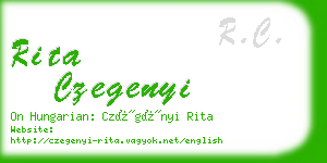 rita czegenyi business card